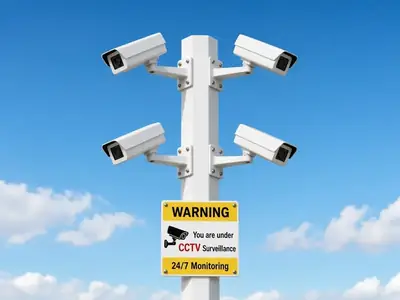 Live video monitoring cameras on a commercial site for remote security camera monitoring