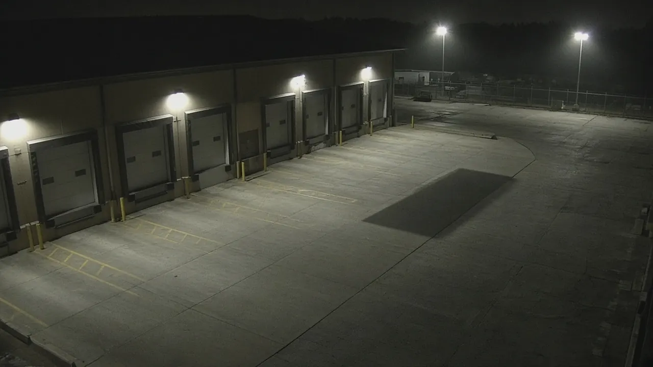 Warehouse video monitoring with remote security camera monitoring of a commercial facility after hours