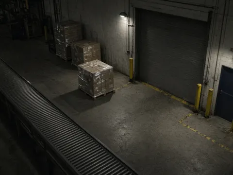 Live video monitoring of a warehouse shipping dock for warehouse security camera monitoring