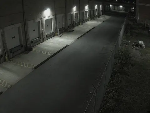 Live video monitoring of a Charlotte commercial warehouse loading dock for remote security camera monitoring