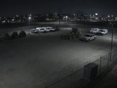 Remote video monitoring of an after-hours equipment yard near Columbus for live security camera monitoring