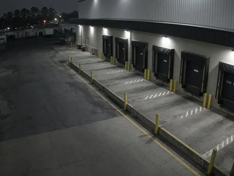 Live video monitoring of a Jacksonville warehouse loading dock for remote security camera monitoring