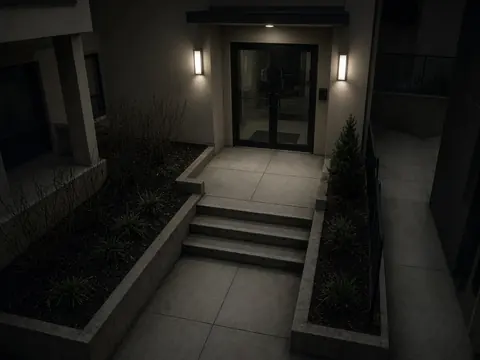 Apartment property security monitoring of a multi-family common area for remote video monitoring and live security camera monitoring