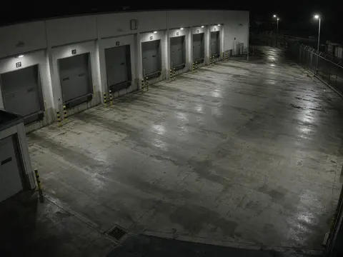 Commercial video monitoring of an after-hours industrial yard for live security camera monitoring