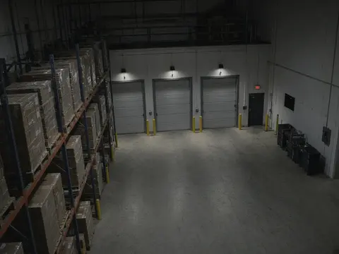 Live camera monitoring view of a commercial loading dock for remote video monitoring