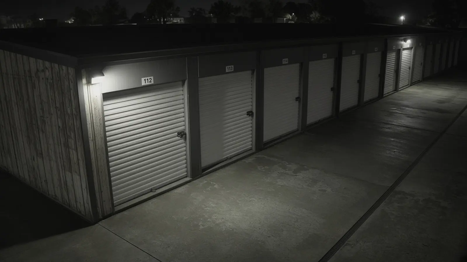 Remote CCTV monitoring view of a commercial property at night for remote video monitoring and live security camera monitoring