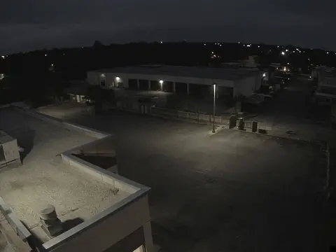 Remote CCTV monitoring view of an after-hours commercial property for live security camera monitoring