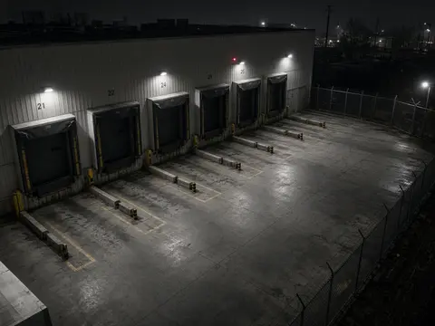 Live video monitoring of an after-hours industrial yard for remote video surveillance