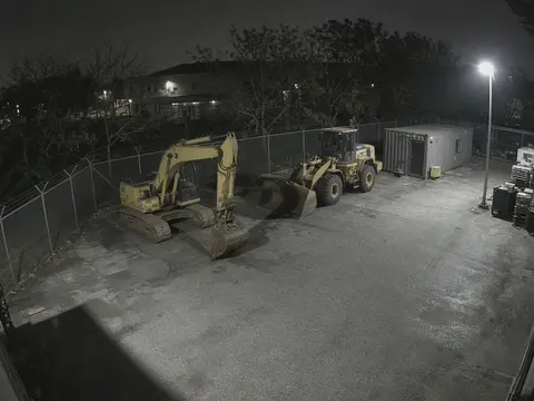 Virtual security guard remote monitoring of an after-hours equipment yard for live security camera monitoring