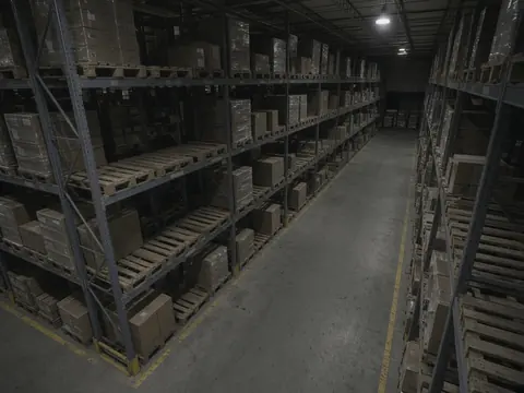 Warehouse security camera monitoring of inventory aisles for remote video monitoring and live security camera monitoring